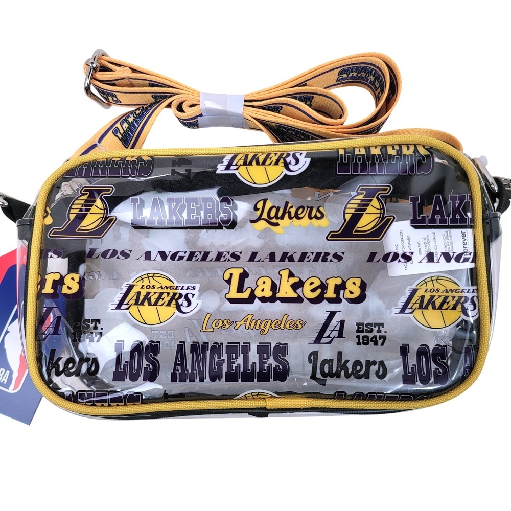 Los Angeles Lakers Clear Crossbody Bag Stadium Approved‎ NBA FOCO Purple Yellow